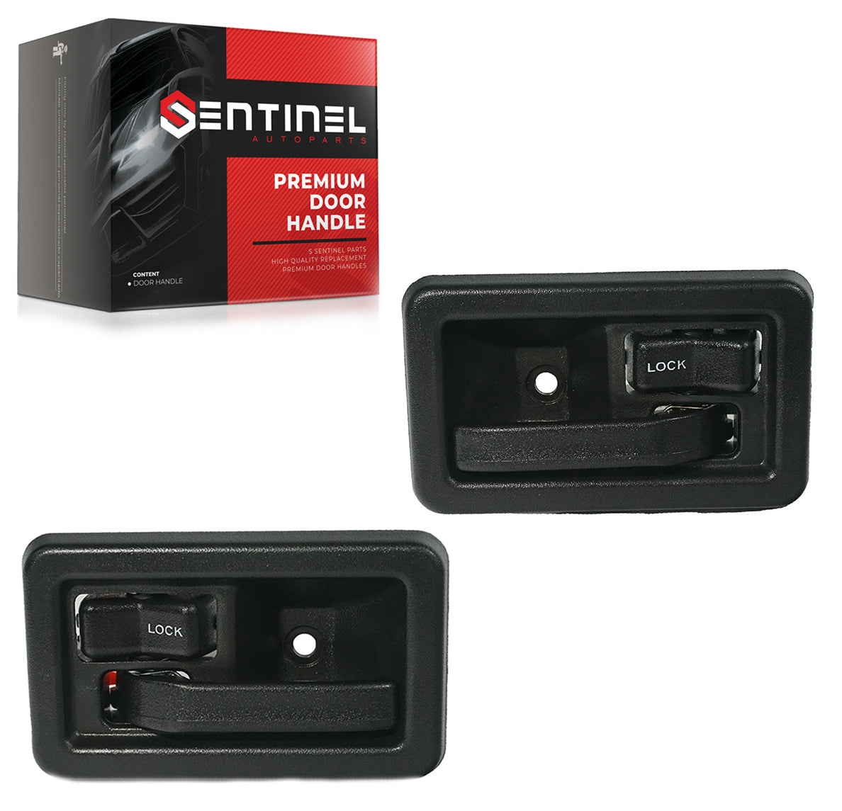 Interior Door Handle Set Left and Right Side Compatible with 87-02 Jeep Wrangler, 97-02 Wrangler TJ, 84-86 Cherokee Replaces # 55176476AB, 55176477AB - Sentinel Auto Parts