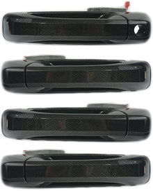 Outside Exterior Door Handle Set of 4 Carbon Fiber Look Compatible with 2009-2015 Ram Replaces # CH1310160, CH1520139, CH1311160 - Sentinel Auto Parts
