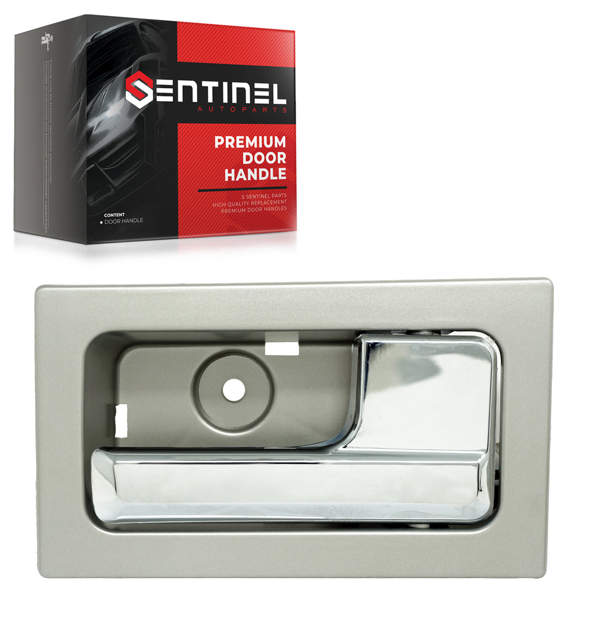 Inside Interior Door Handle Front or Rear Right Passenger Side Compatible with 2009-2014 F150 Replaces # CL3Z-1522600-GA 9L3Z-1522600-CB (Right Side Silver) - Sentinel Auto Parts