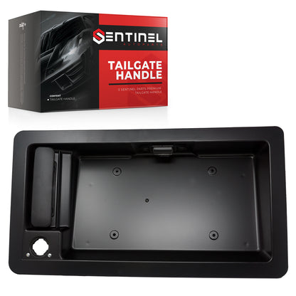 Outside Exterior Door Handle & License Plate Tag Bracket Rear Cargo Compatible with 1992-2008 Ford Van E150 E250 E350 Econoline Replaces # 6C2Z-15434A20-AA, F6UZ-15434A20-AAA - Sentinel Auto Parts