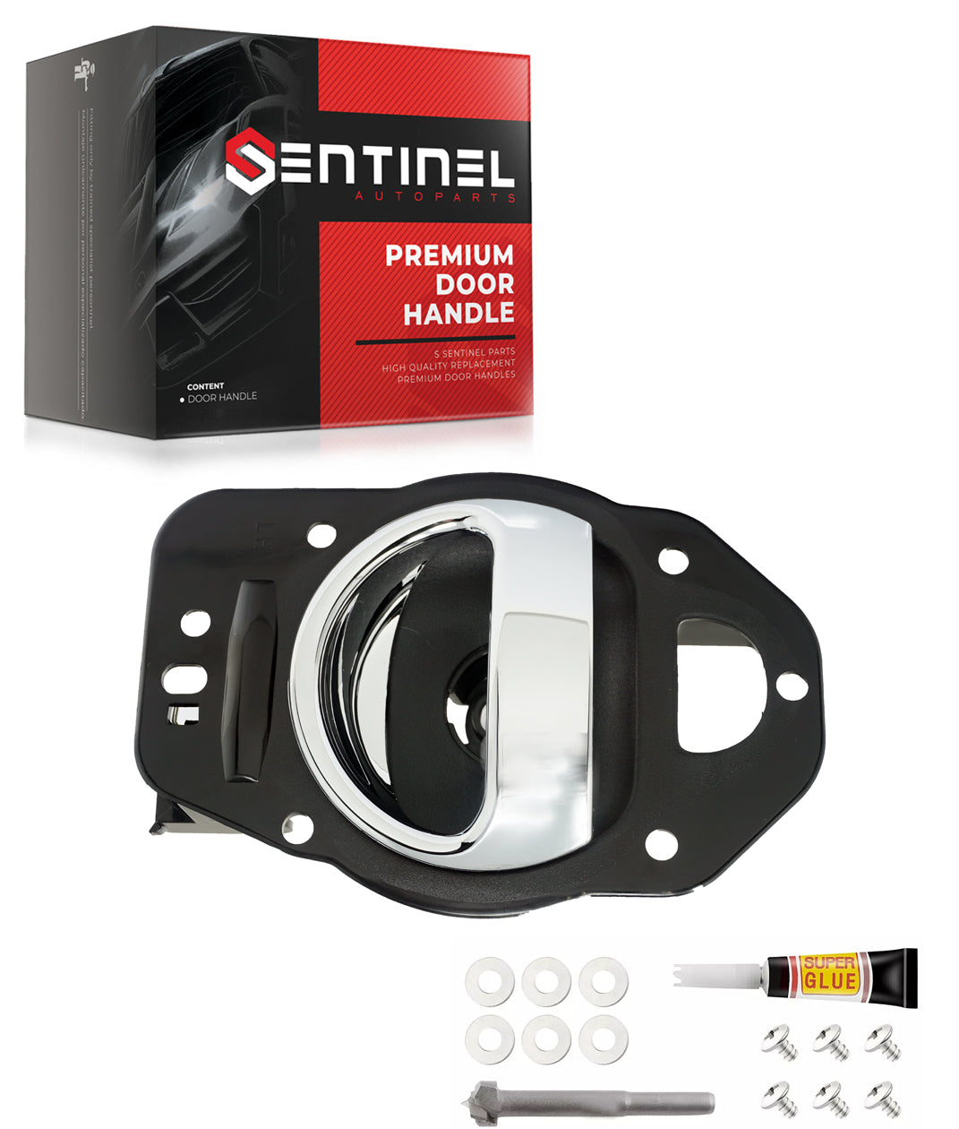 Inside Interior Door Handle Front or Rear Driver Left Side Compatible with 2006-2011 Chevrolet HHR Replaces # 25812196, 19299614, 80369 - Sentinel Auto Parts