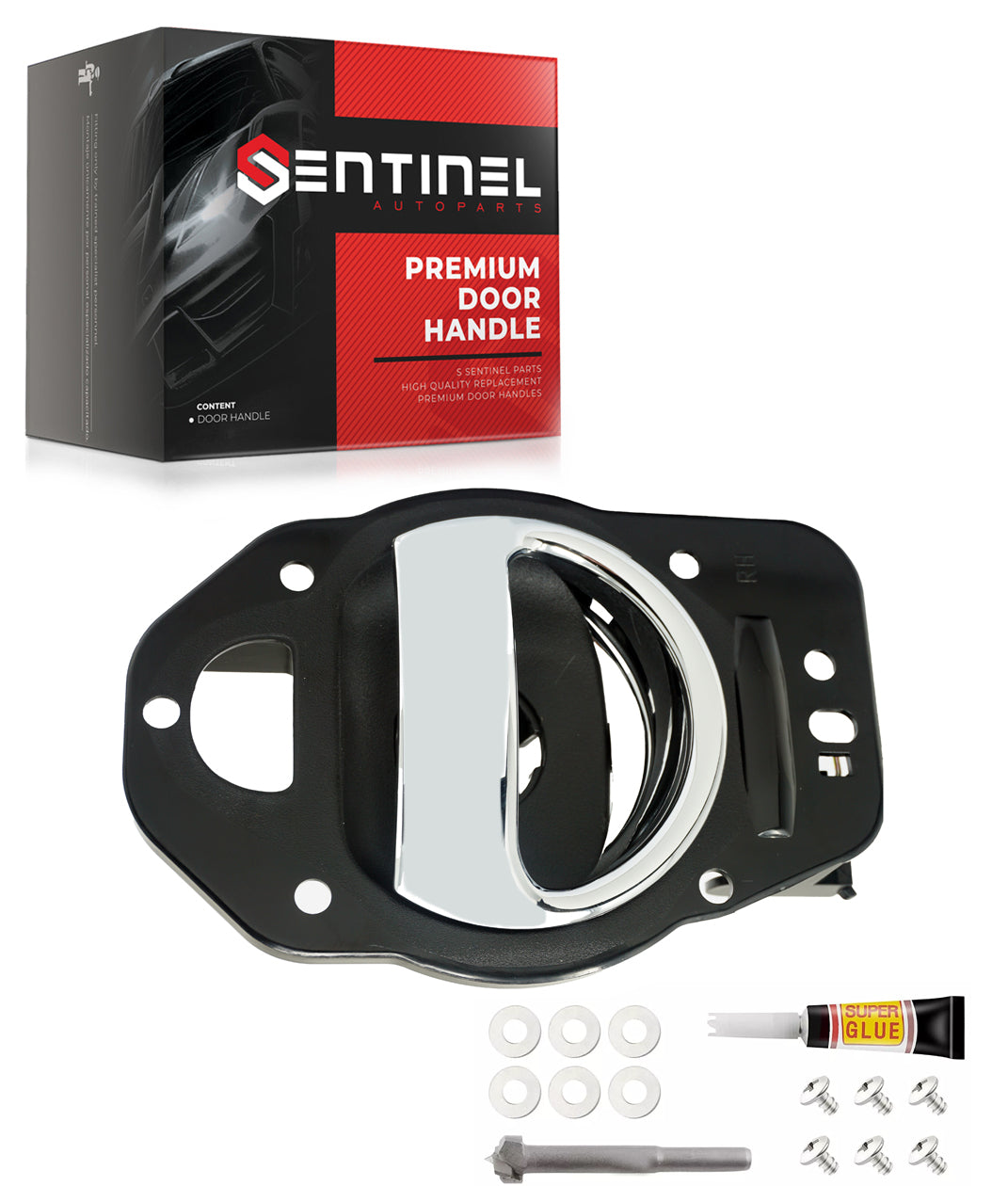 Inside Interior Door Handle Front or Rear Passenger Right Side Compatible with 2006-2011 Chevrolet HHR Replaces # 25812186, 19299613 - Sentinel Auto Parts