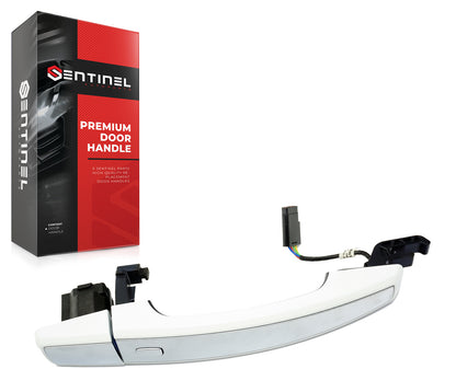 Outside Exterior Door Handle Rear LH or RH GAZ Summit White w/Passive Entry 4 Pin Compatible with 2013-2017 Buick Cadillac Chevy Replaces # 13577718 - Sentinel Auto Parts