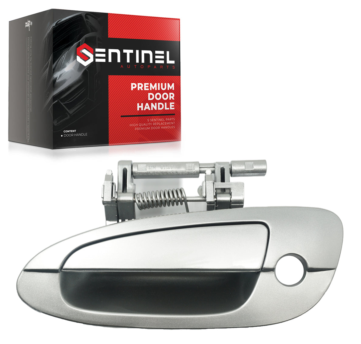 Outside Exterior Door Handle KY1 Light Silver Metallic Front Left Driver Side Compatible with 2002-2006 Nissan Altima Replaces # NI1310123, 80607-8J009 - Sentinel Auto Parts