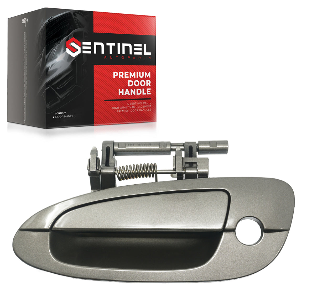 Outside Exterior Door Handle Front Left Driver Side KY2 Polished Pewter Metallic Compatible with 2002-2006 Nissan Altima Replaces # NI1310123, 80607-8J009 - Sentinel Auto Parts