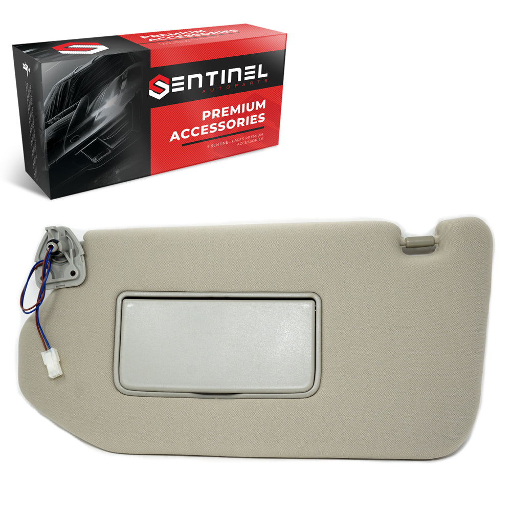Sun Visor Driver Left Side Beige Compatible with Nissan Pathfinder 2013-2019, Infiniti QX60 2014-2019, Infiniti JX35 2013 Replaces # 96401-9PB0A, 96401-3JA0A - Sentinel Auto Parts