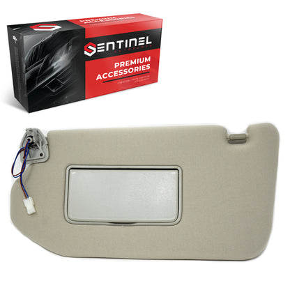 Sun Visor Driver Left Side Beige Compatible with Nissan Pathfinder 2013-2019, Infiniti QX60 2014-2019, Infiniti JX35 2013 Replaces # 96401-9PB0A, 96401-3JA0A - Sentinel Auto Parts