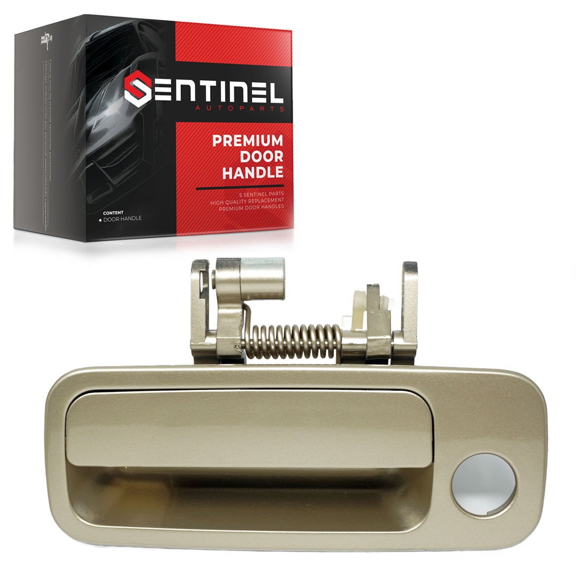 Outside Exterior Door Handle Front Left Driver Side 4M9 Cashmere Beige Gold Compatible with 1997-2001 Toyota Camry Replaces # 69220-AA010, TO1310114