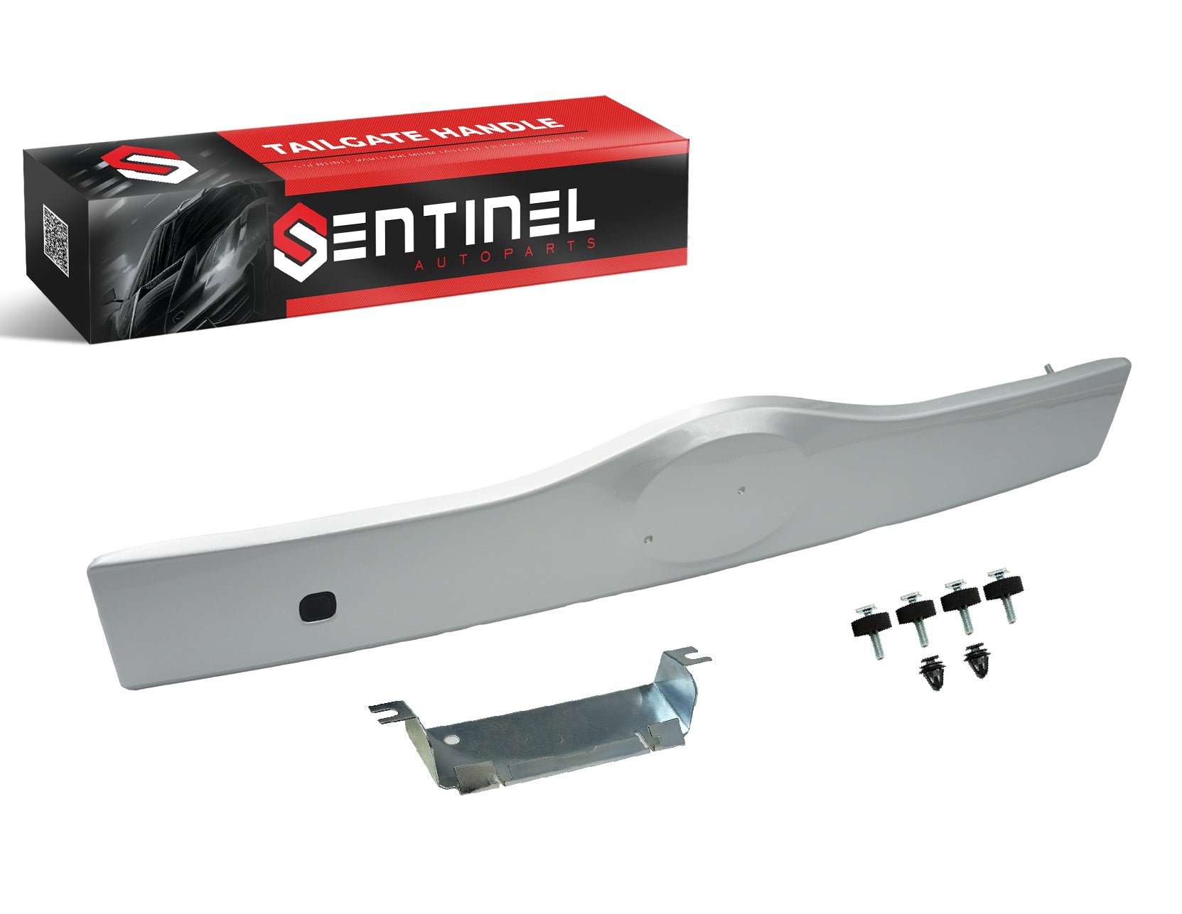 Upgraded Rear Liftgate Tailgate Handle with Metal Plate Compatible with 2004-2009 Toyota Prius Replaces # 76801-47030-C0, 76801-47040-C0 (1F7 Silver Metallic) - Sentinel Auto Parts