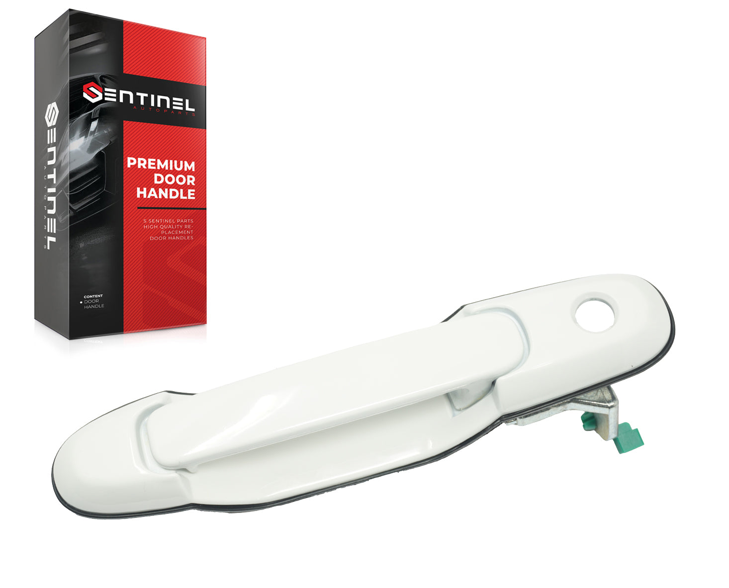 Outside Exterior Door Handle Front Right Passenger Side 040 White Compatible with 1998-2003 Toyota Sienna Replaces # 69210-08010-C0 - Sentinel Auto Parts